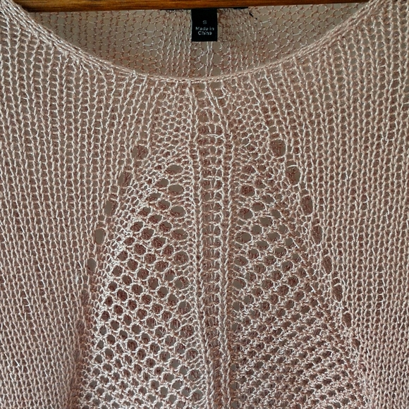 Hi-low Beige Sweater, Open Stitch - Picture 4 of 7